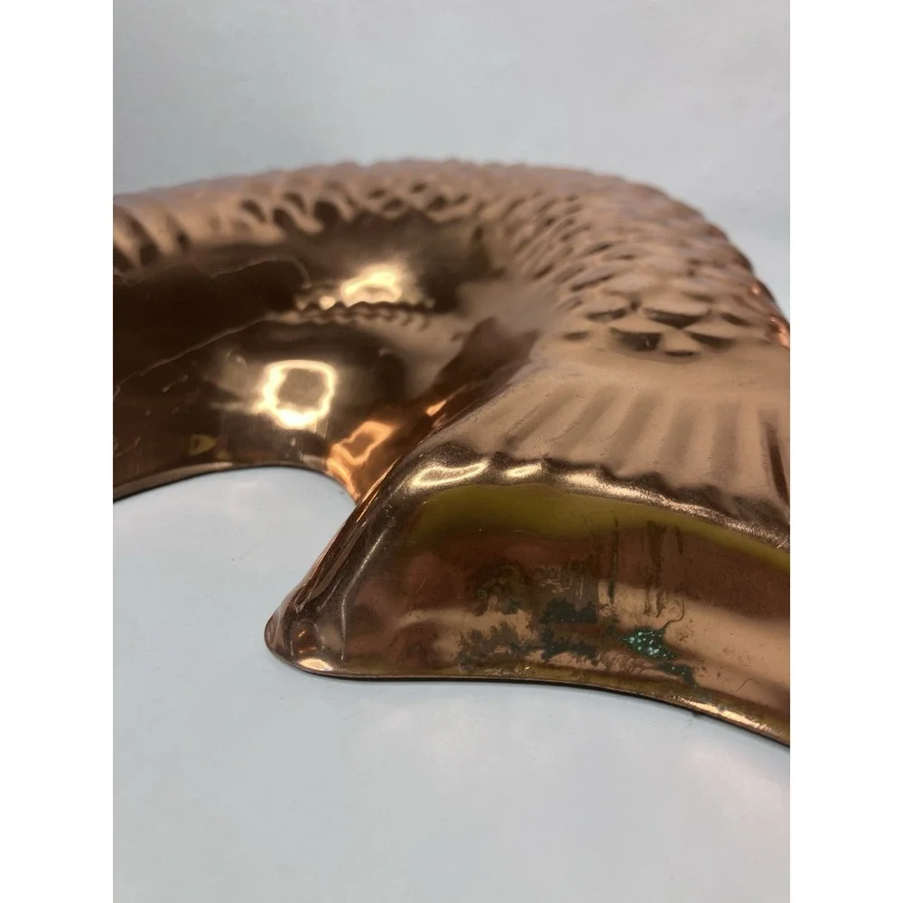 Solid‎ Copper Embossed Fish Koi Jello Baking Mold Made In Korea 8x9